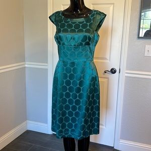 Banana Republic green-blue Geo Dot dress cap sleeves excellent condition